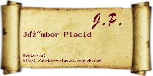 Jámbor Placid névjegykártya